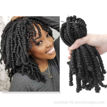 Spring Twist Crochet Braid hair 20Roots Black Color Passion Twist Synthetic Braiding Hair Extensions